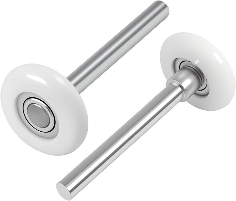 Grngven Nylon Garage Door Rollers, 2pcs 1.8Inch Quiet Garage Door Wheels for 2" Garage Door Track Replacement, 4" Long Roller Wheels Stem, High Load 11 Ball Bearing - Image 1